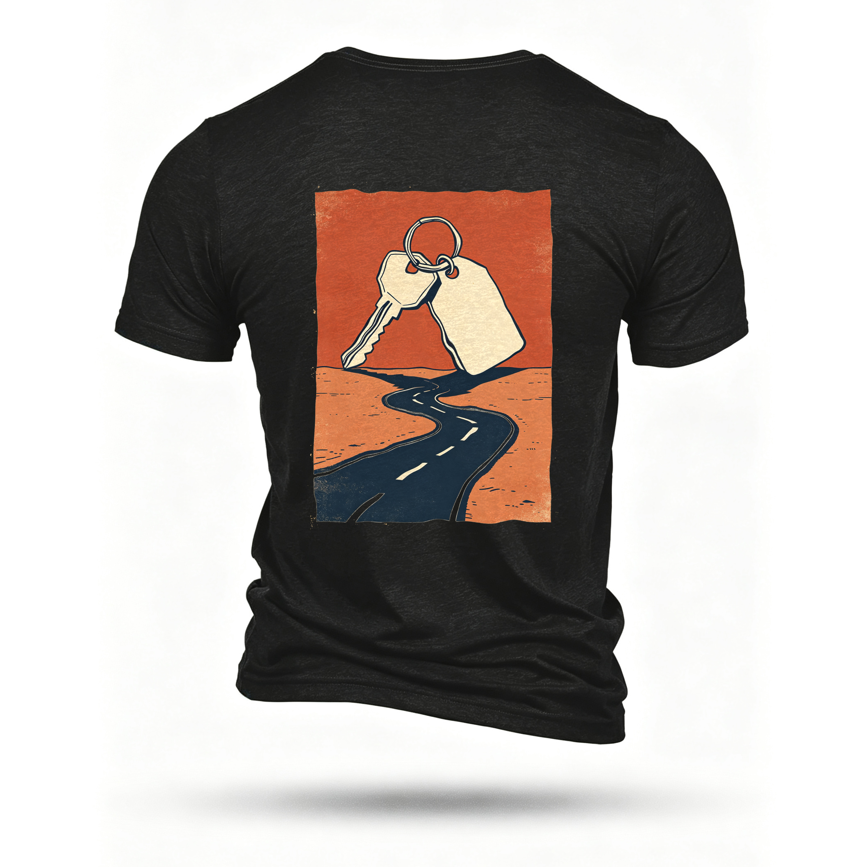 Black T-shirt, back print
