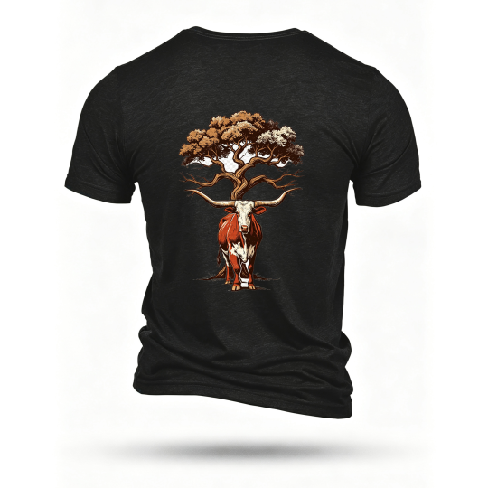 Black T-shirt, back print