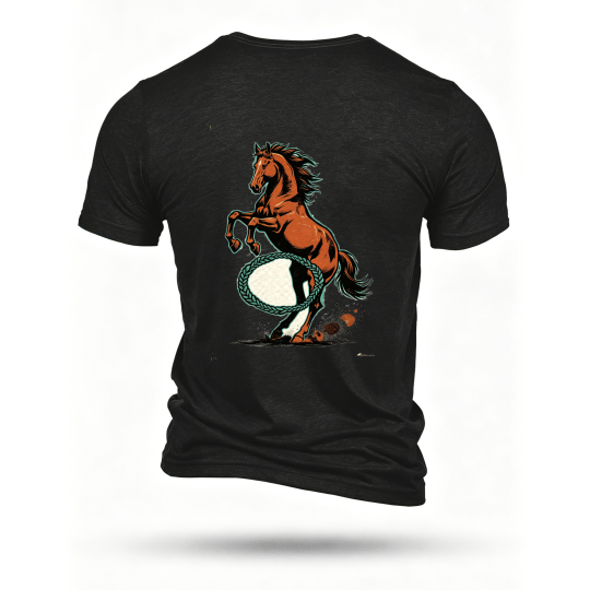 Black T-shirt, back print