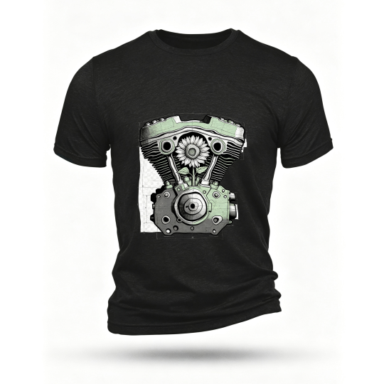Black T-shirt, front print