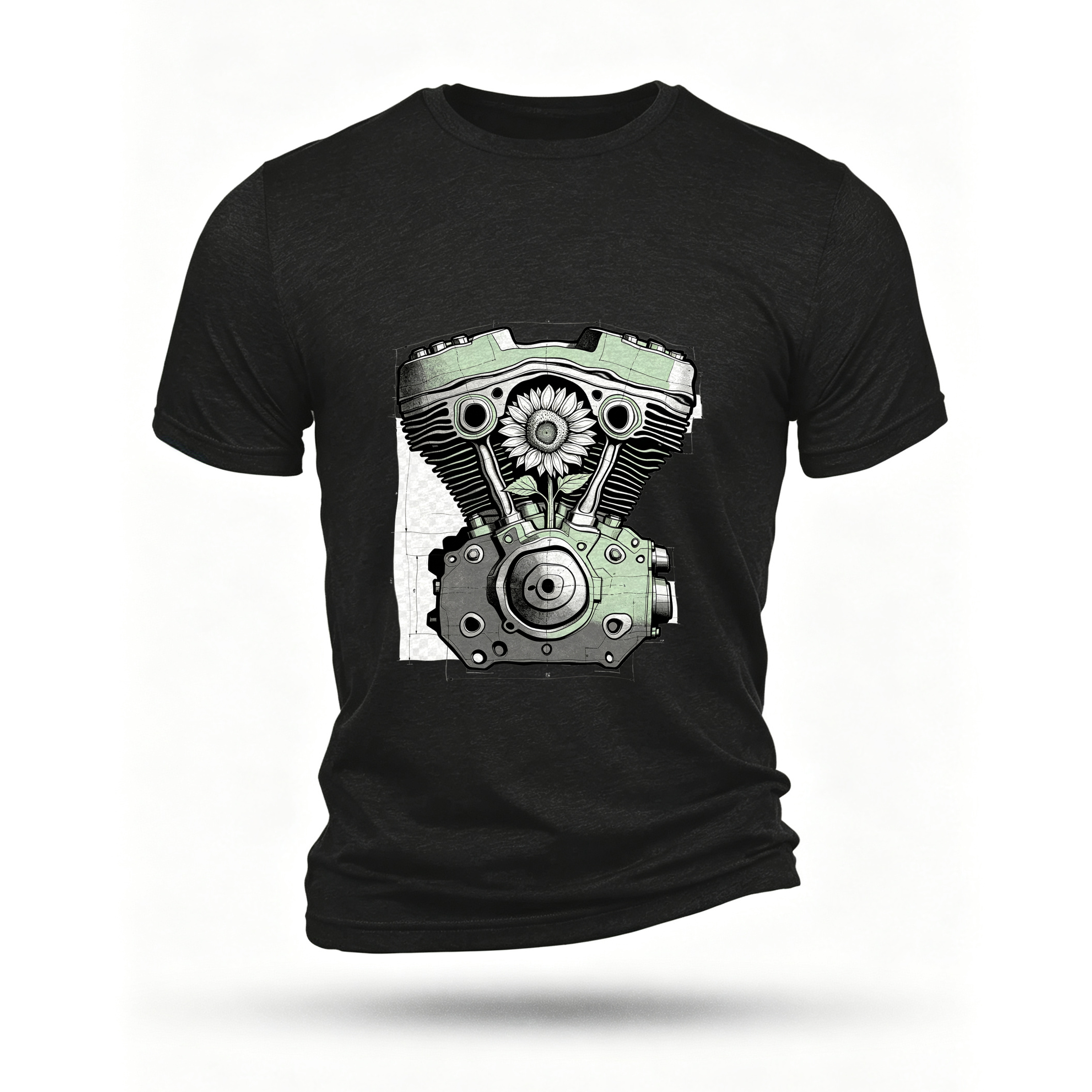 Black T-shirt, front print