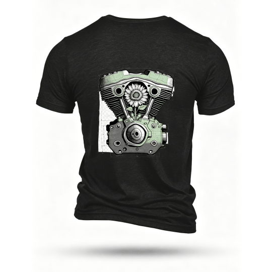 Black T-shirt, back print