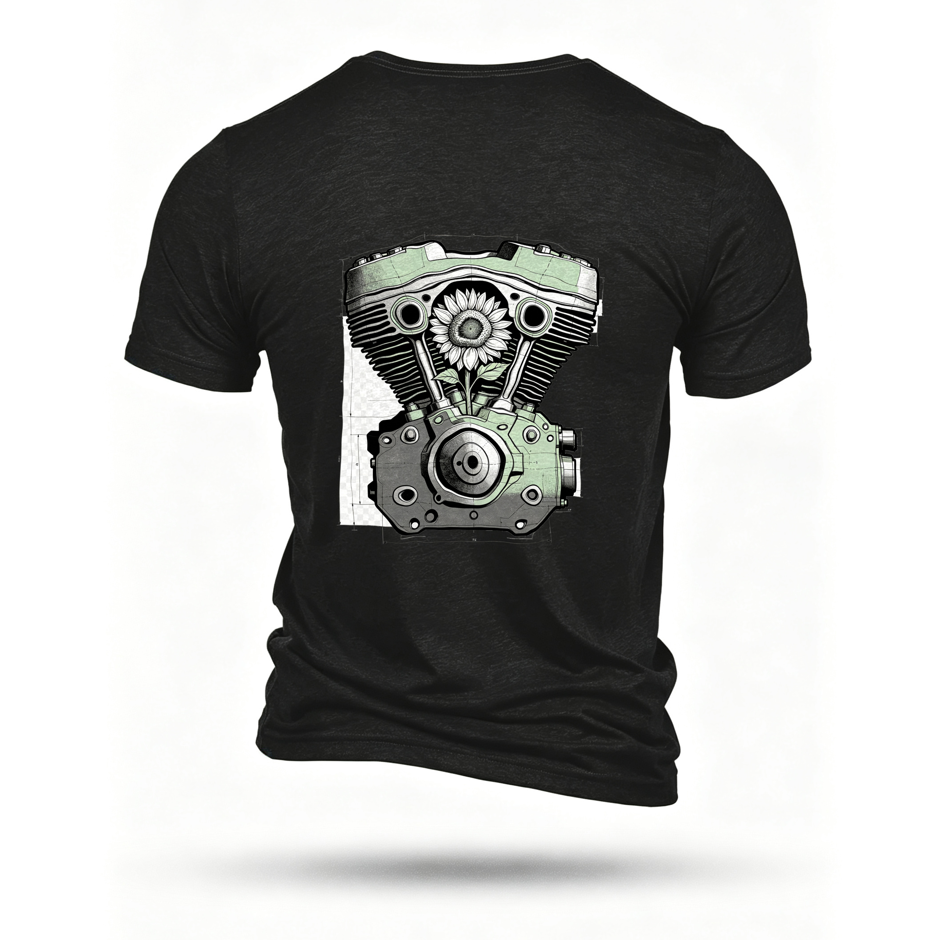 Black T-shirt, back print
