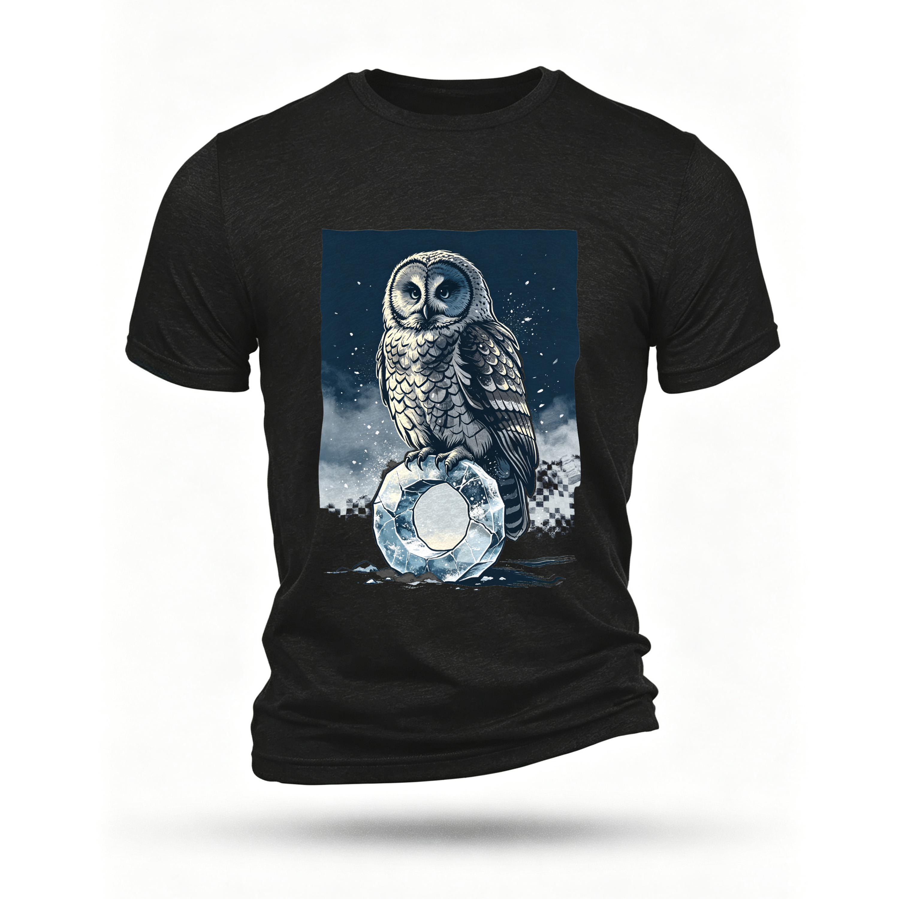 Black T-shirt, front print