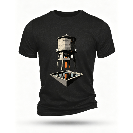 Black T-shirt, front print