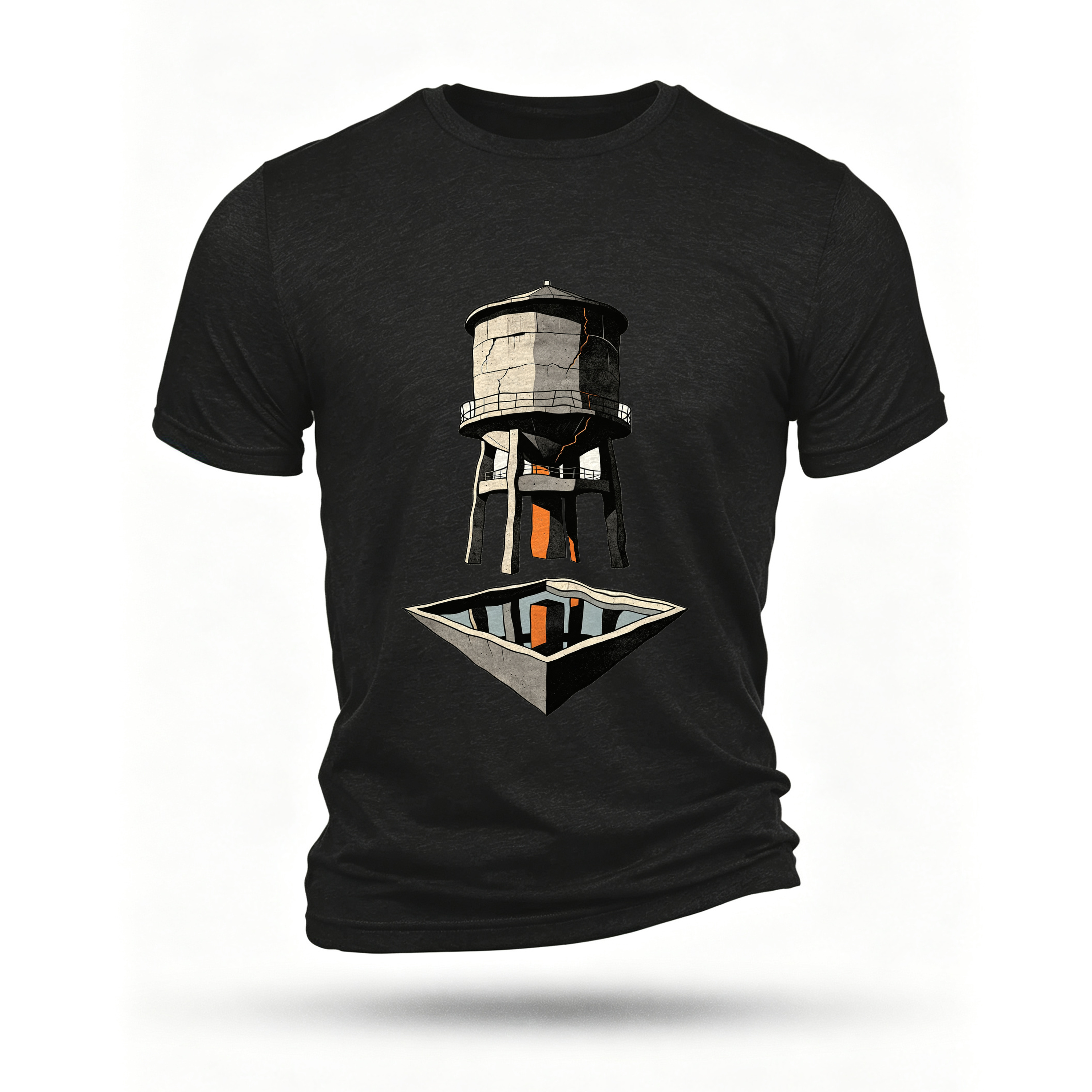 Black T-shirt, front print