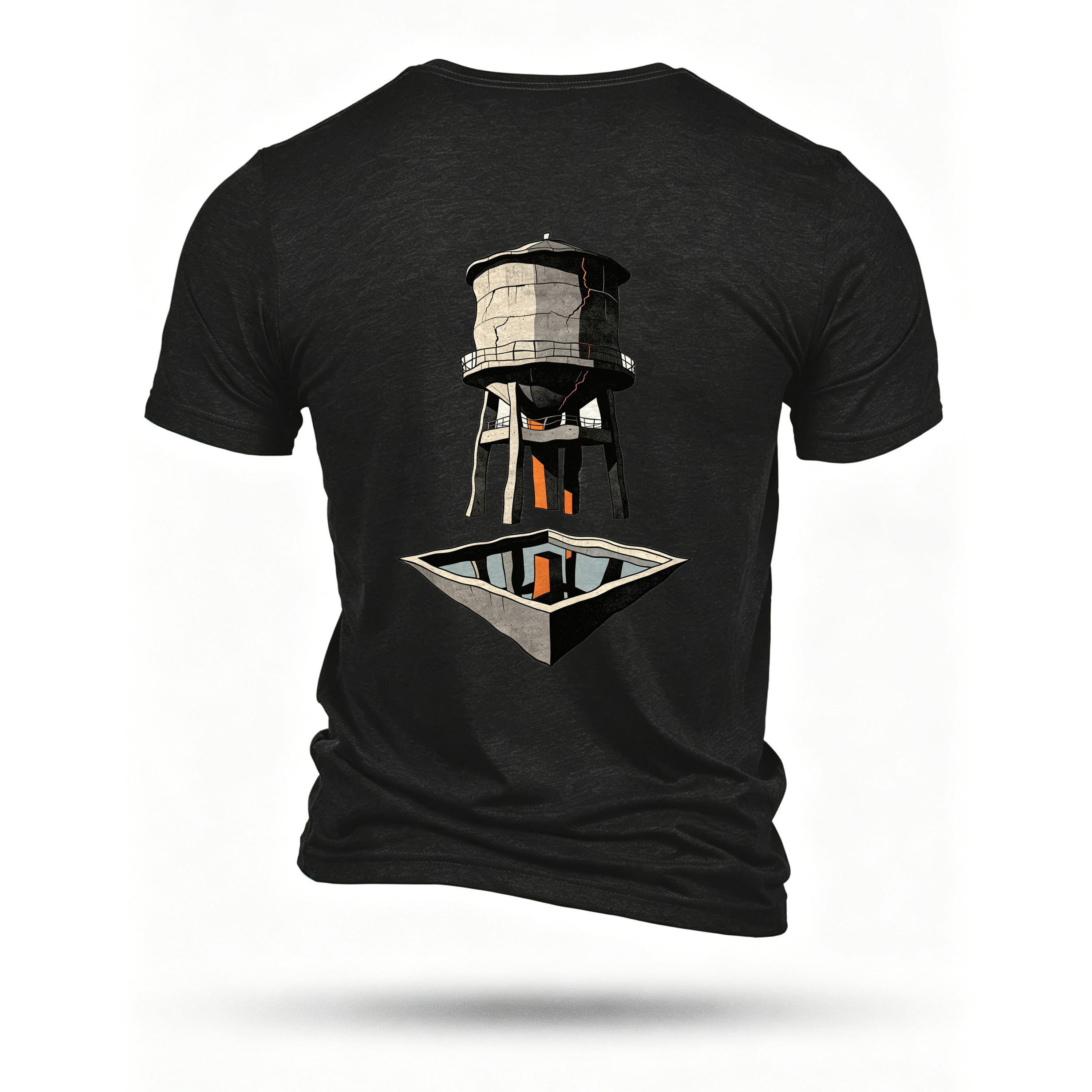 Black T-shirt, back print