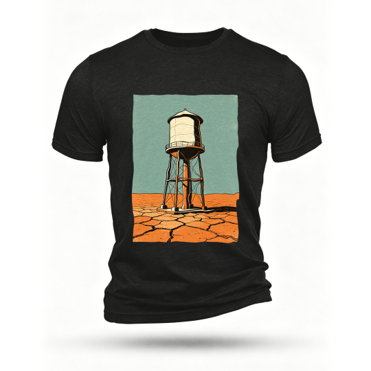 Black T-shirt, front print