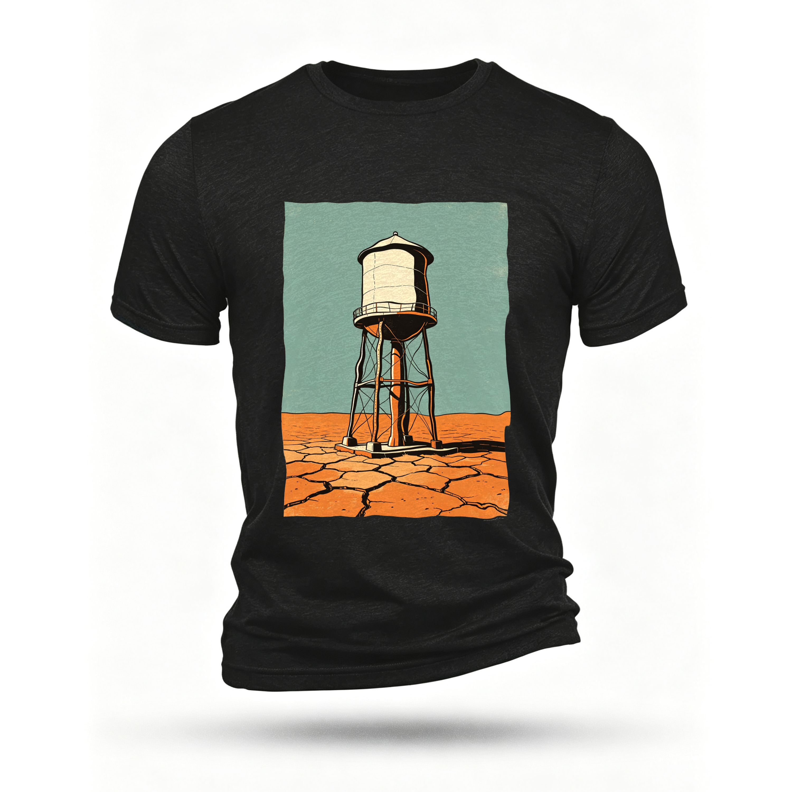 Black T-shirt, front print