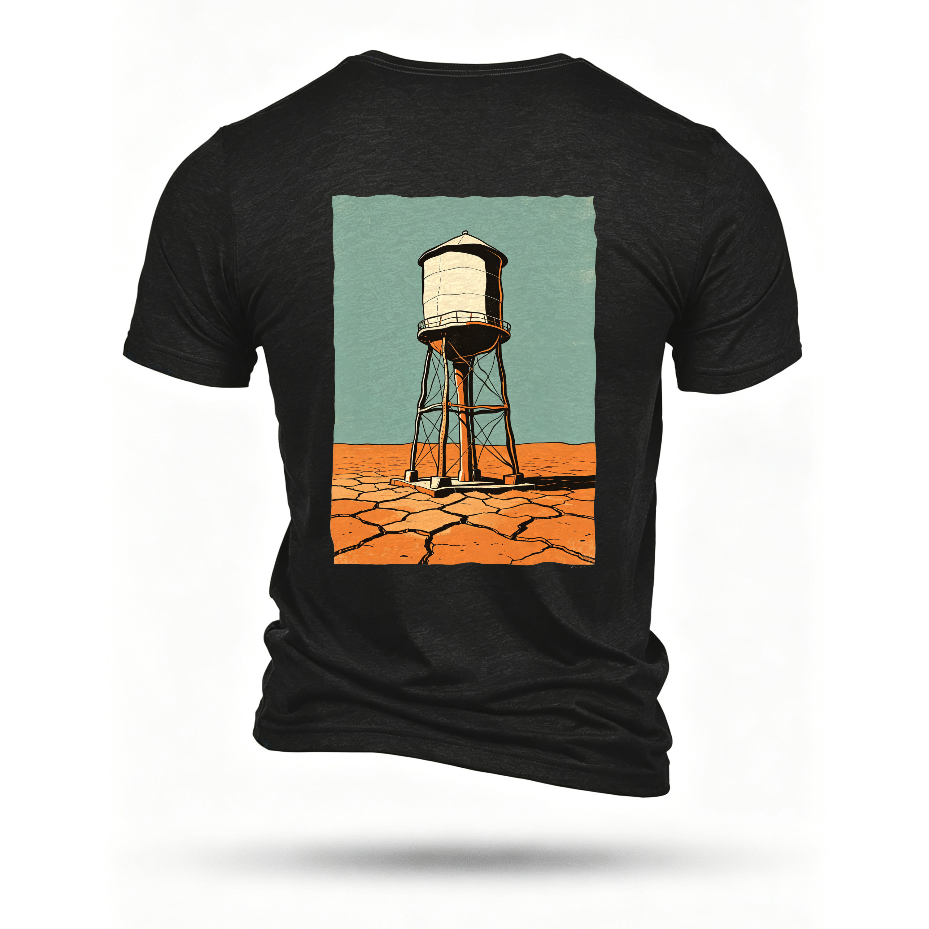 Black T-shirt, back print