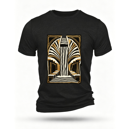 Black T-shirt, front print