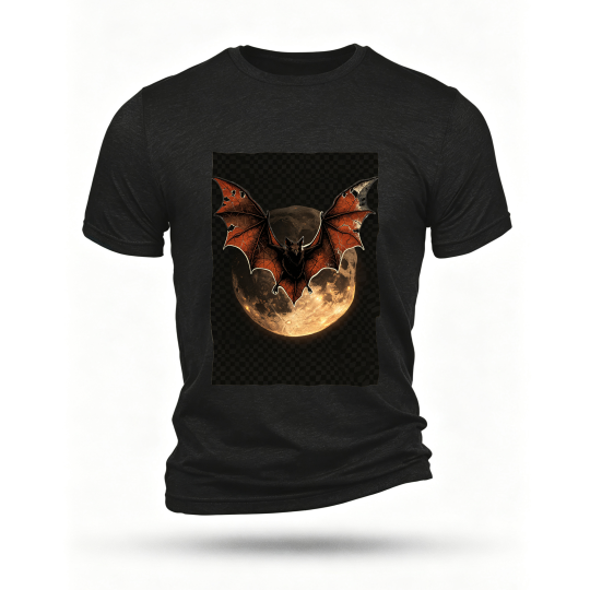 Black T-shirt, front print