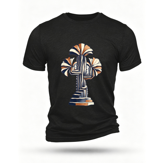 Black T-shirt, front print