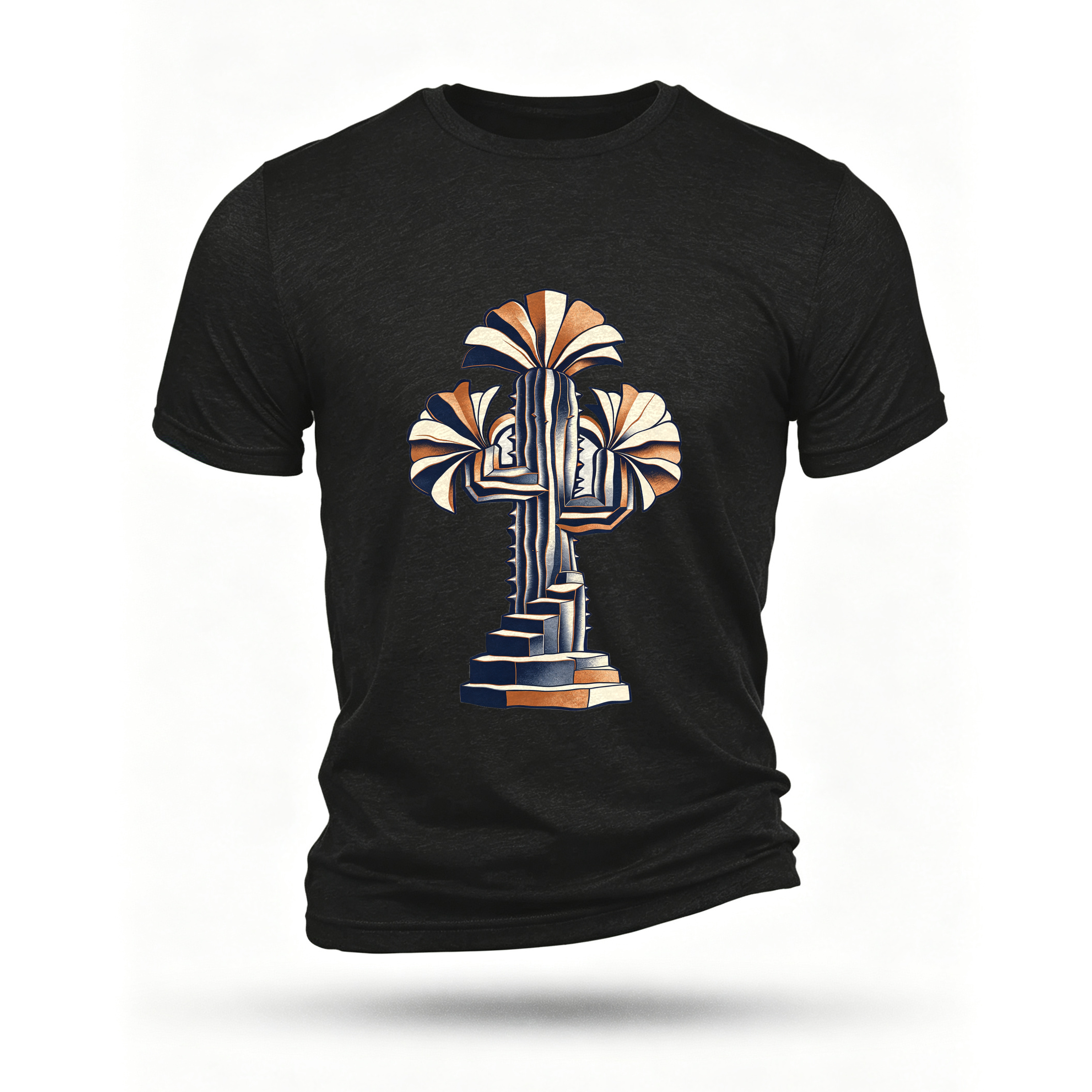Black T-shirt, front print