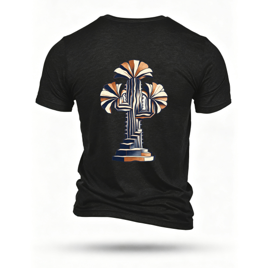 Black T-shirt, back print