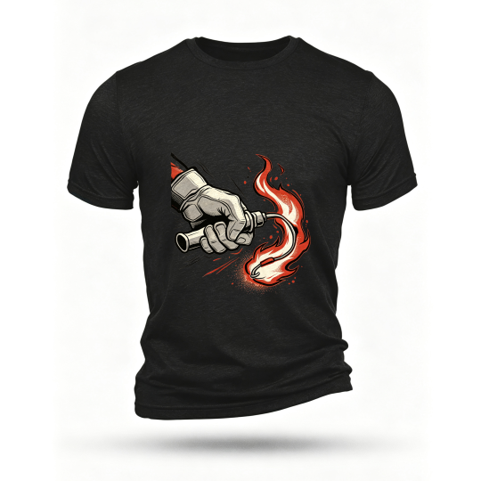 Black T-shirt, front print