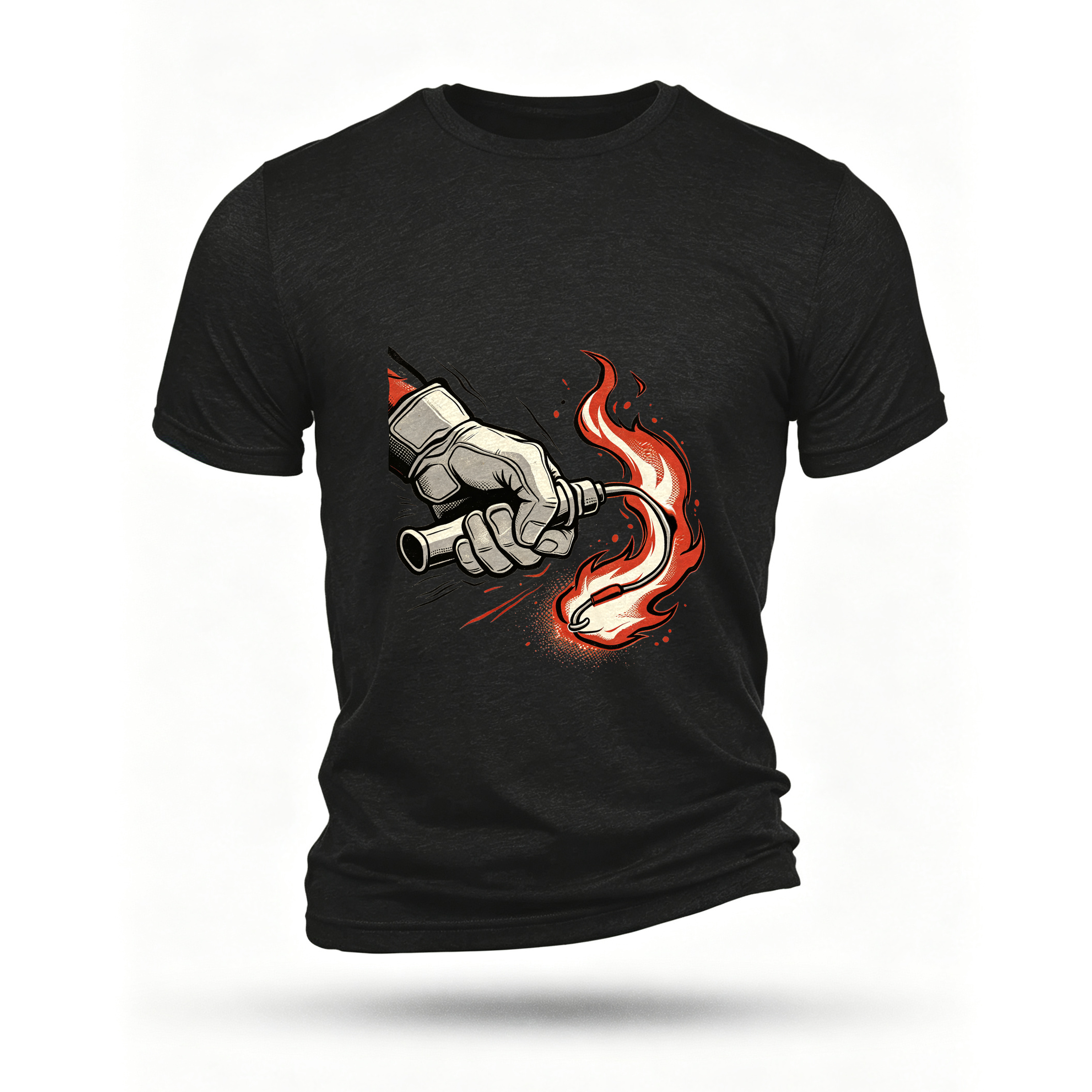 Black T-shirt, front print