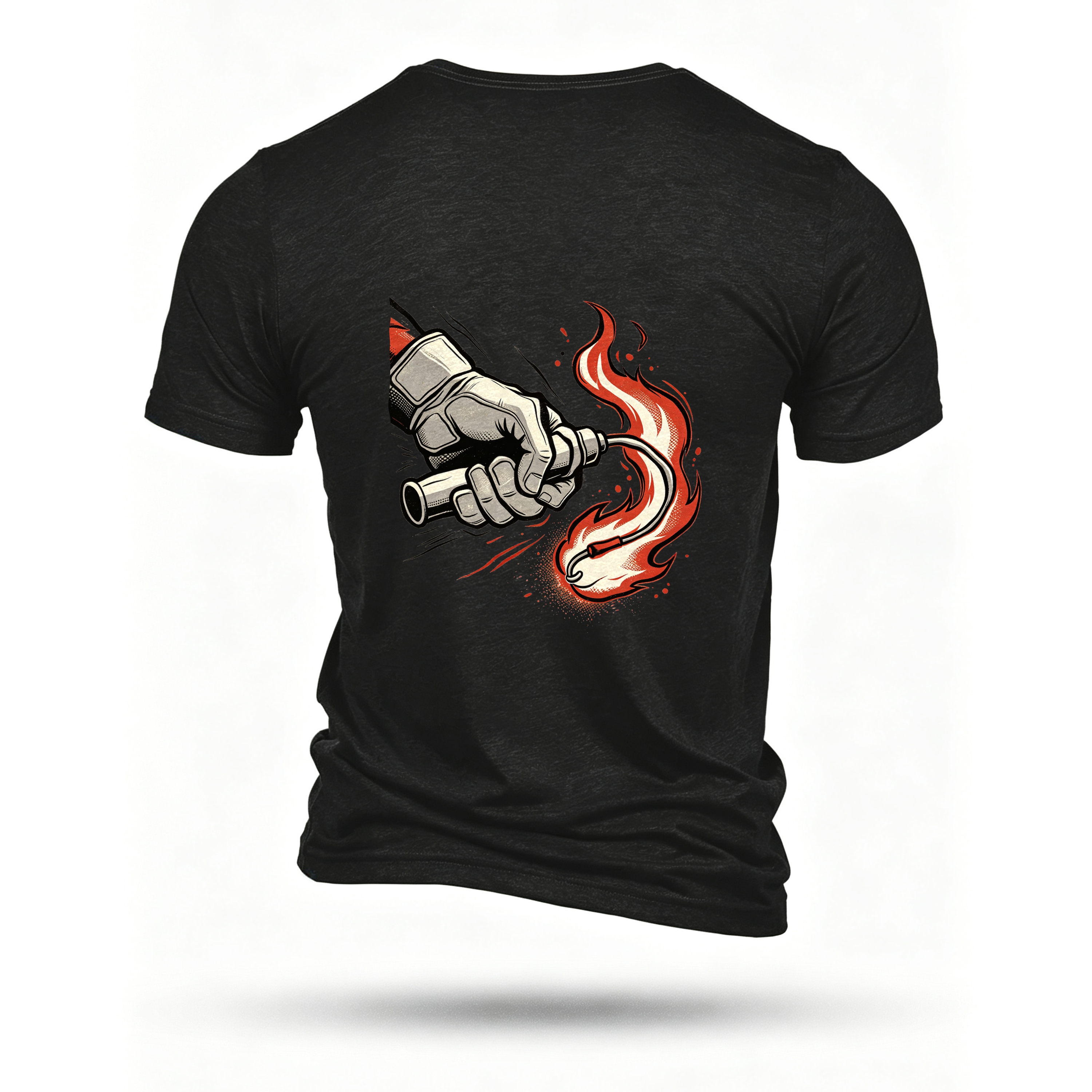 Black T-shirt, back print