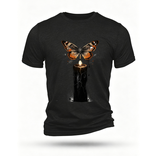 Black T-shirt, front print