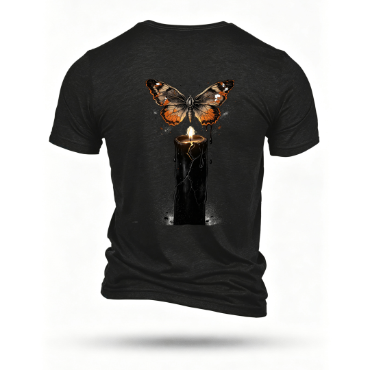Black T-shirt, back print