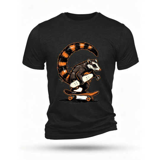 Black T-shirt, front print