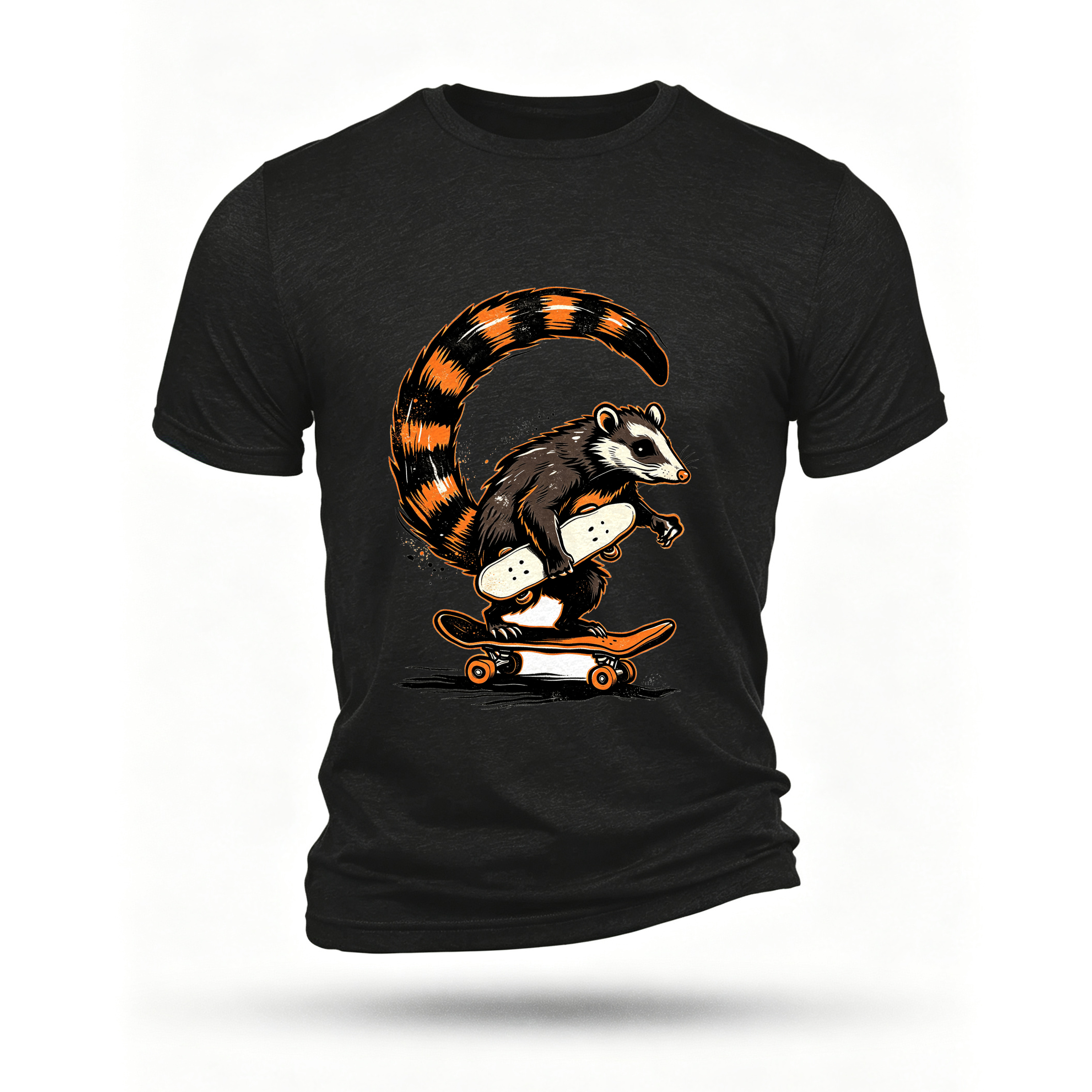 Black T-shirt, front print