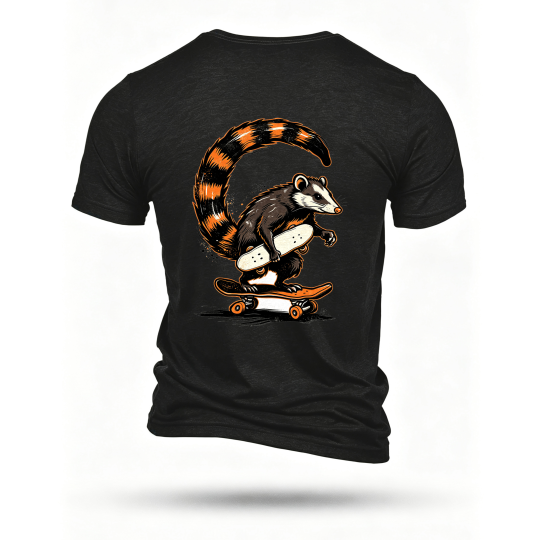 Black T-shirt, back print