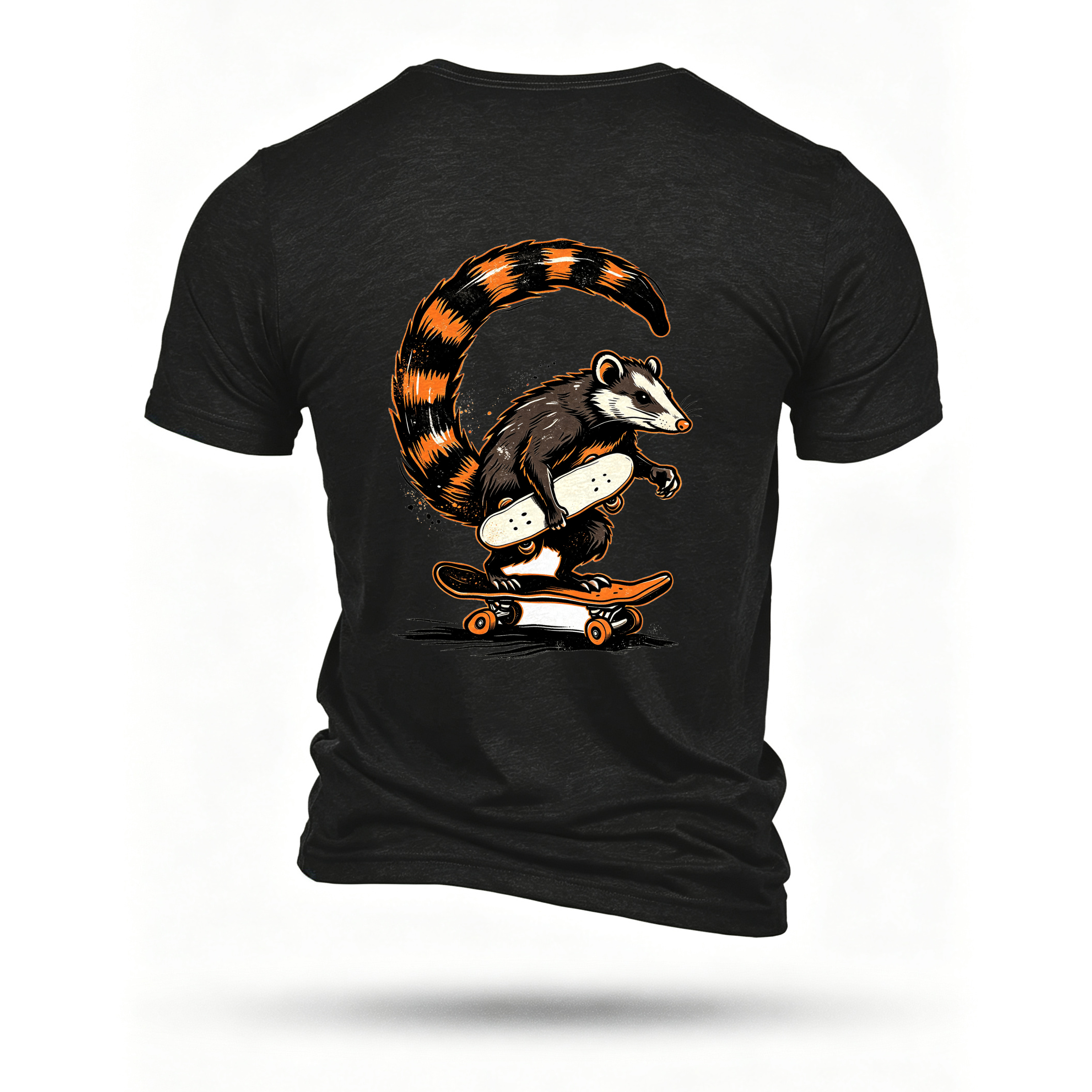 Black T-shirt, back print