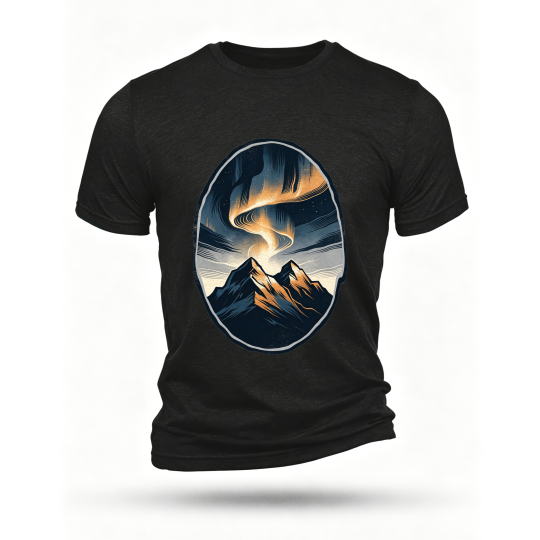 Black T-shirt, front print