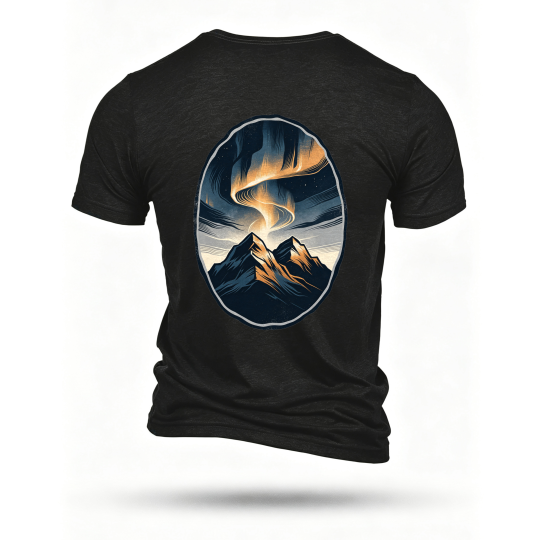 Black T-shirt, back print