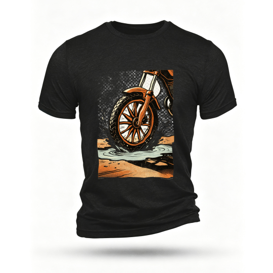 Black T-shirt, front print