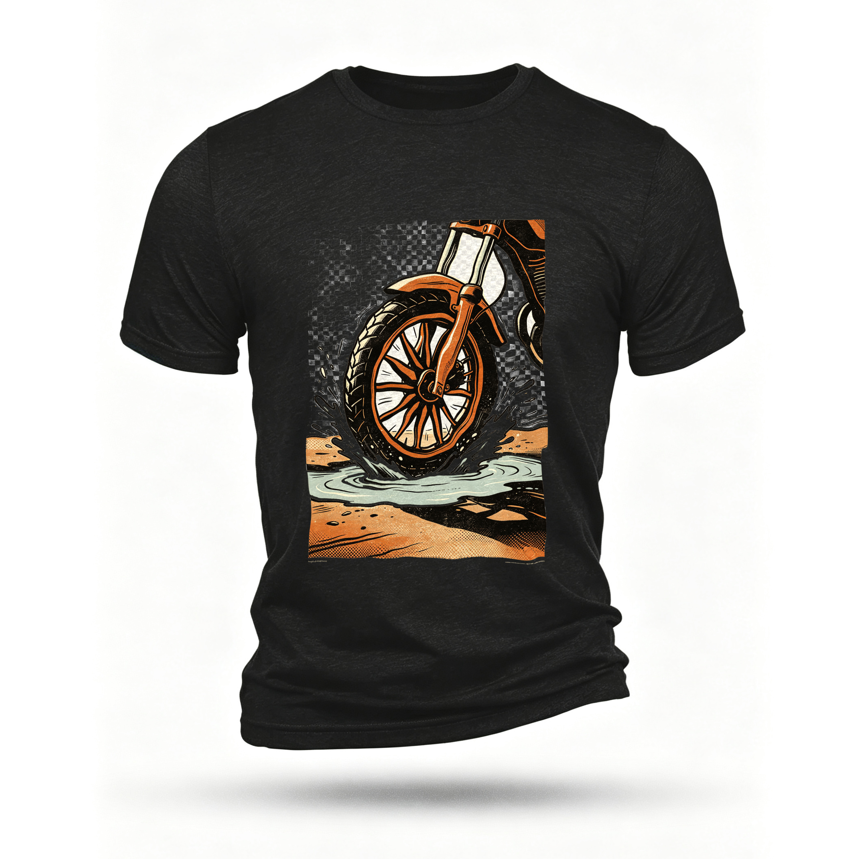 Black T-shirt, front print