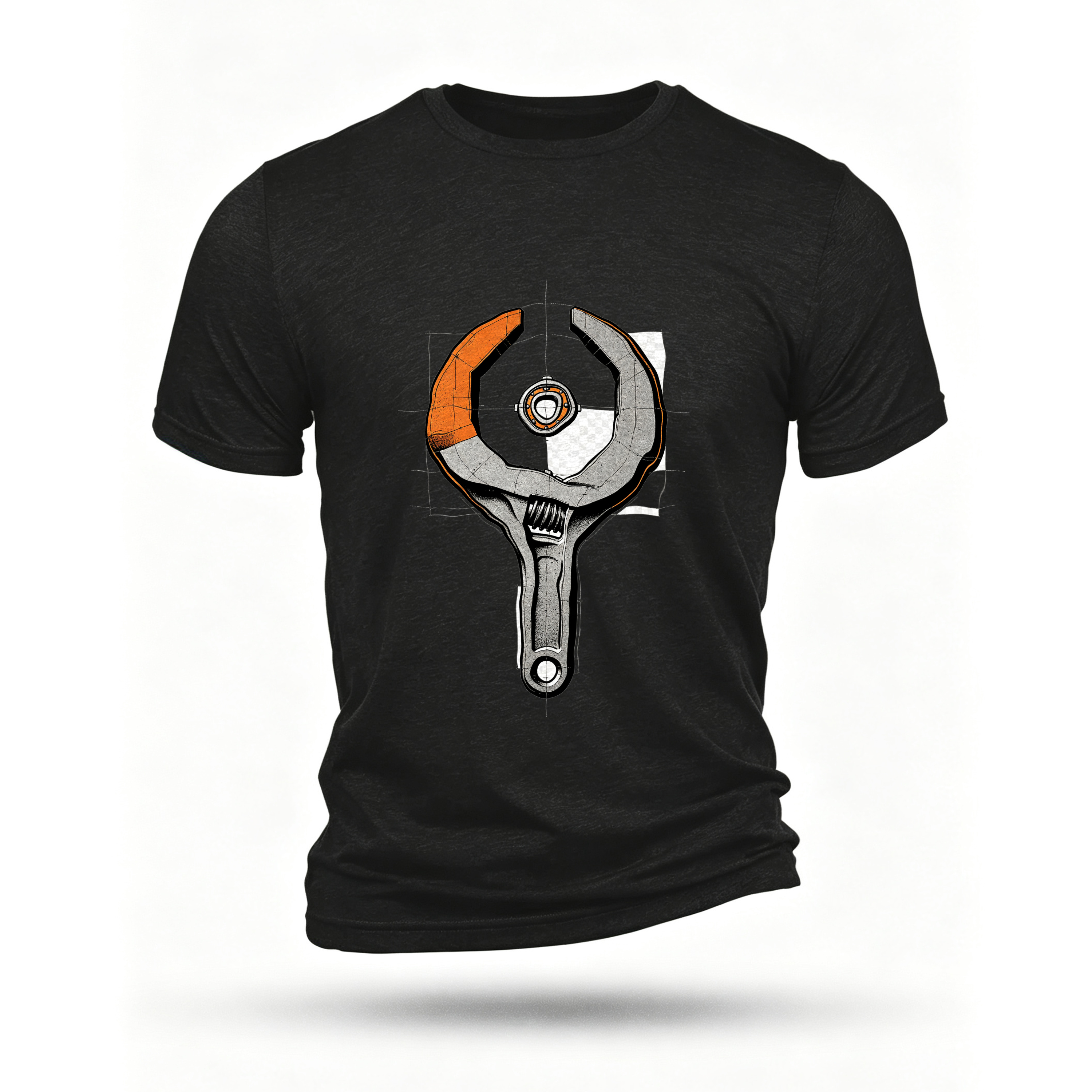 Black T-shirt, front print