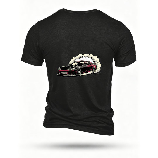 Black T-shirt, back print