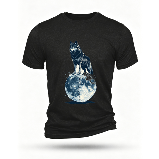 Black T-shirt, front print