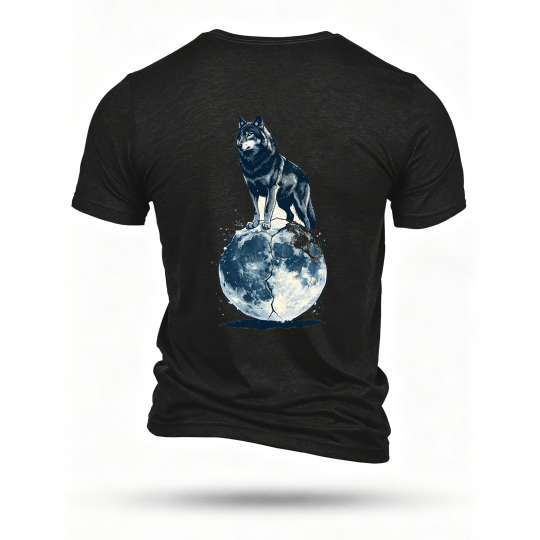 Black T-shirt, back print