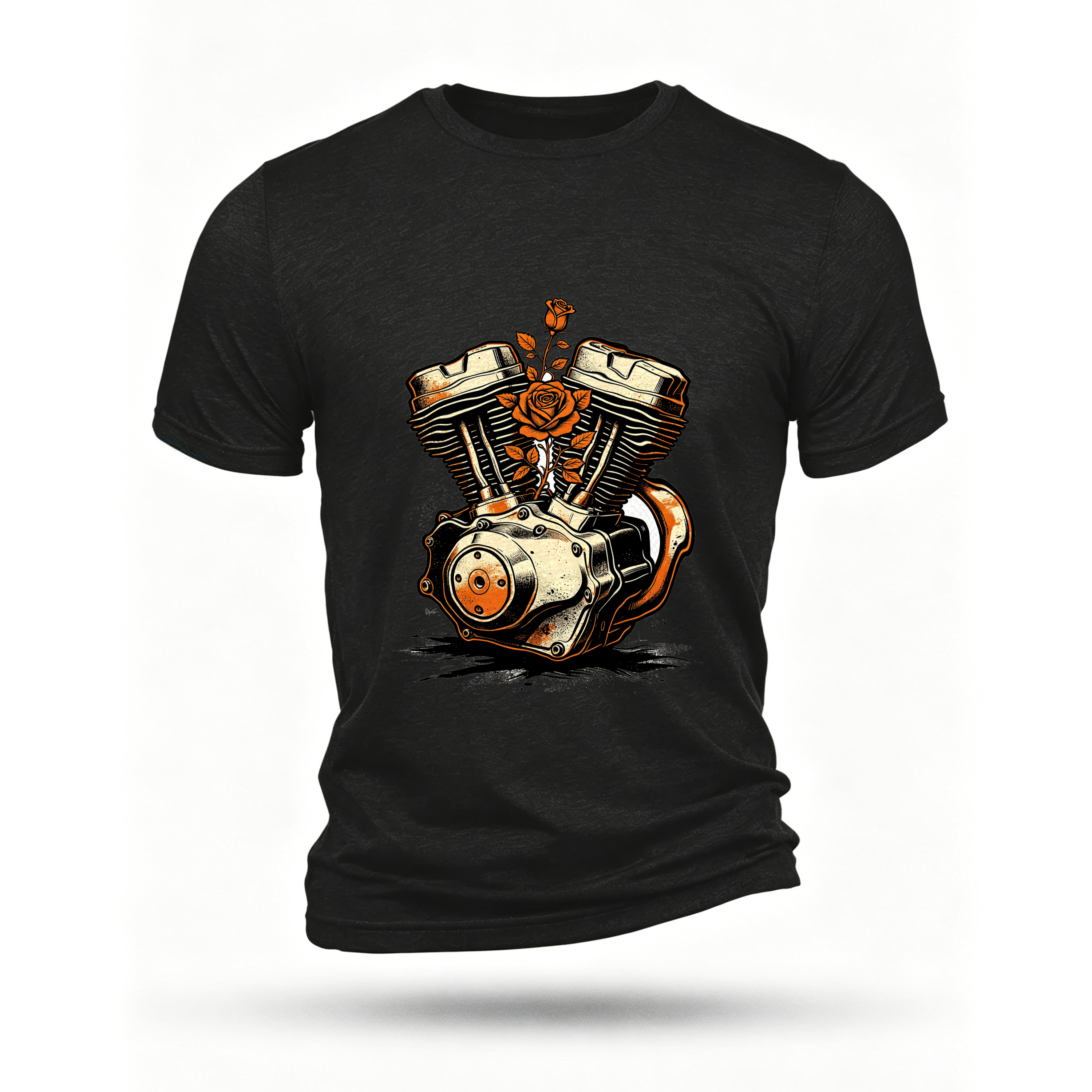 Black T-shirt, front print