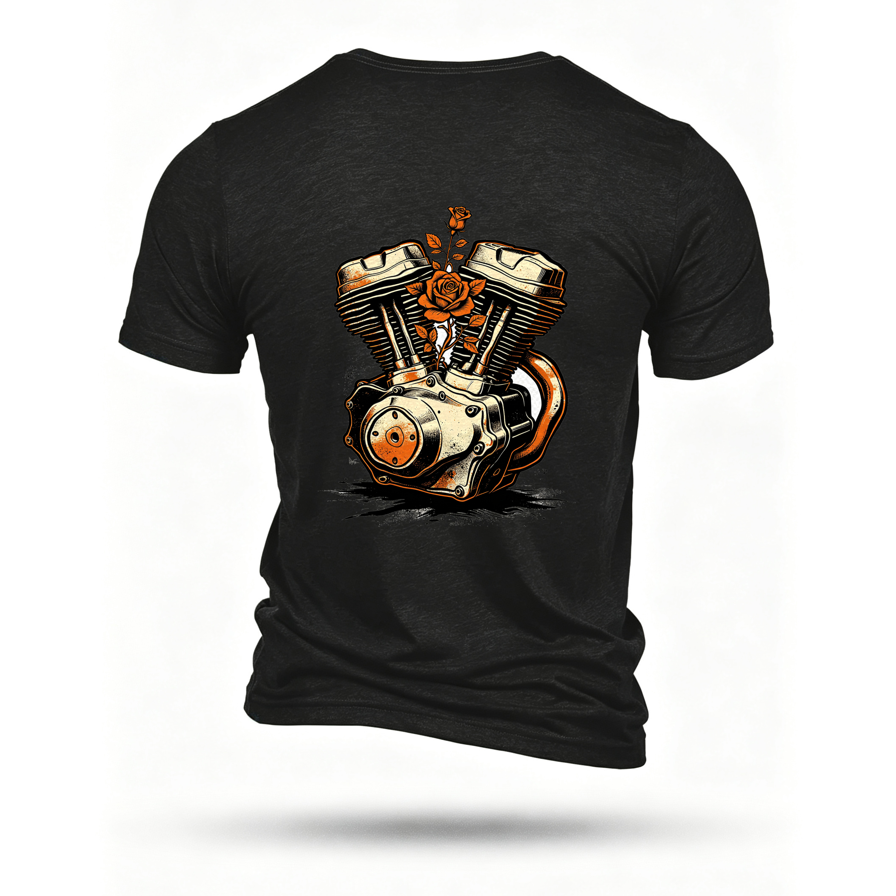 Black T-shirt, back print