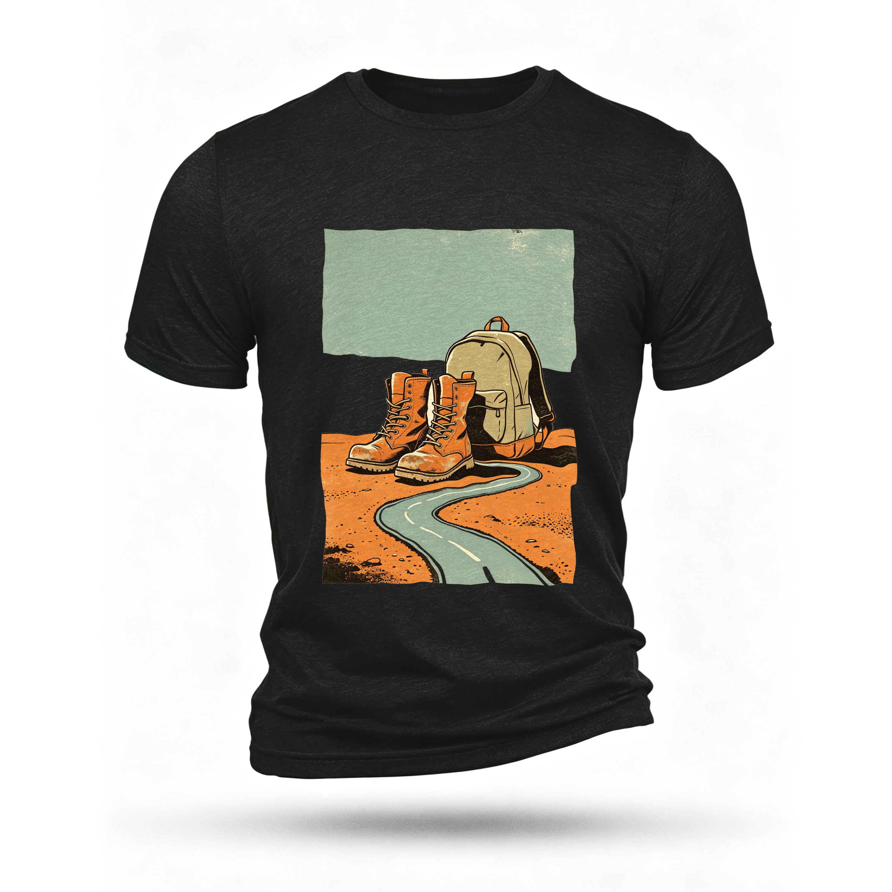Black T-shirt, front print