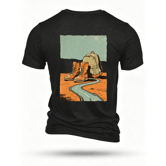 Black T-shirt, back print
