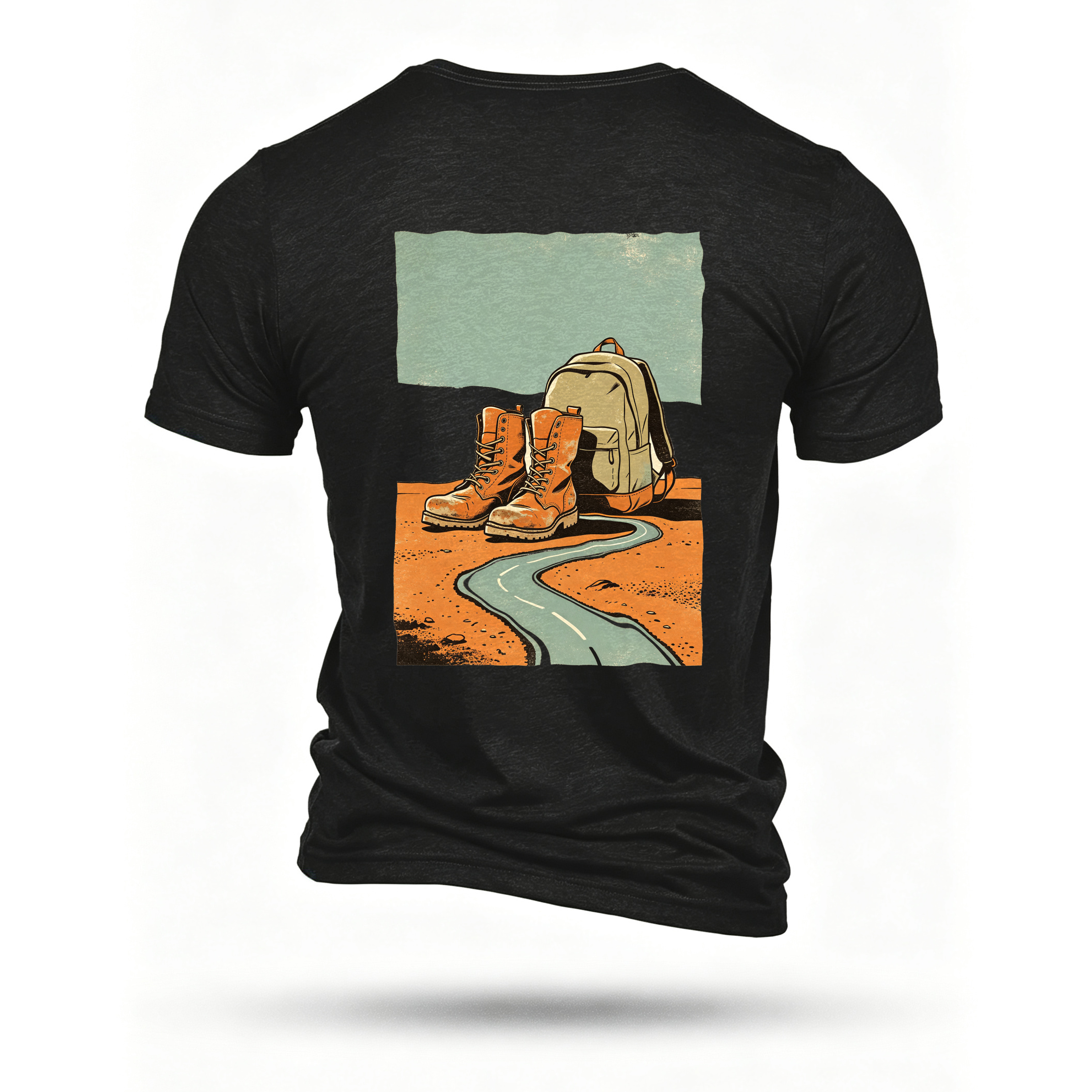 Black T-shirt, back print