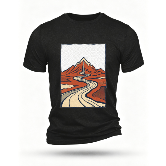 Black T-shirt, front print