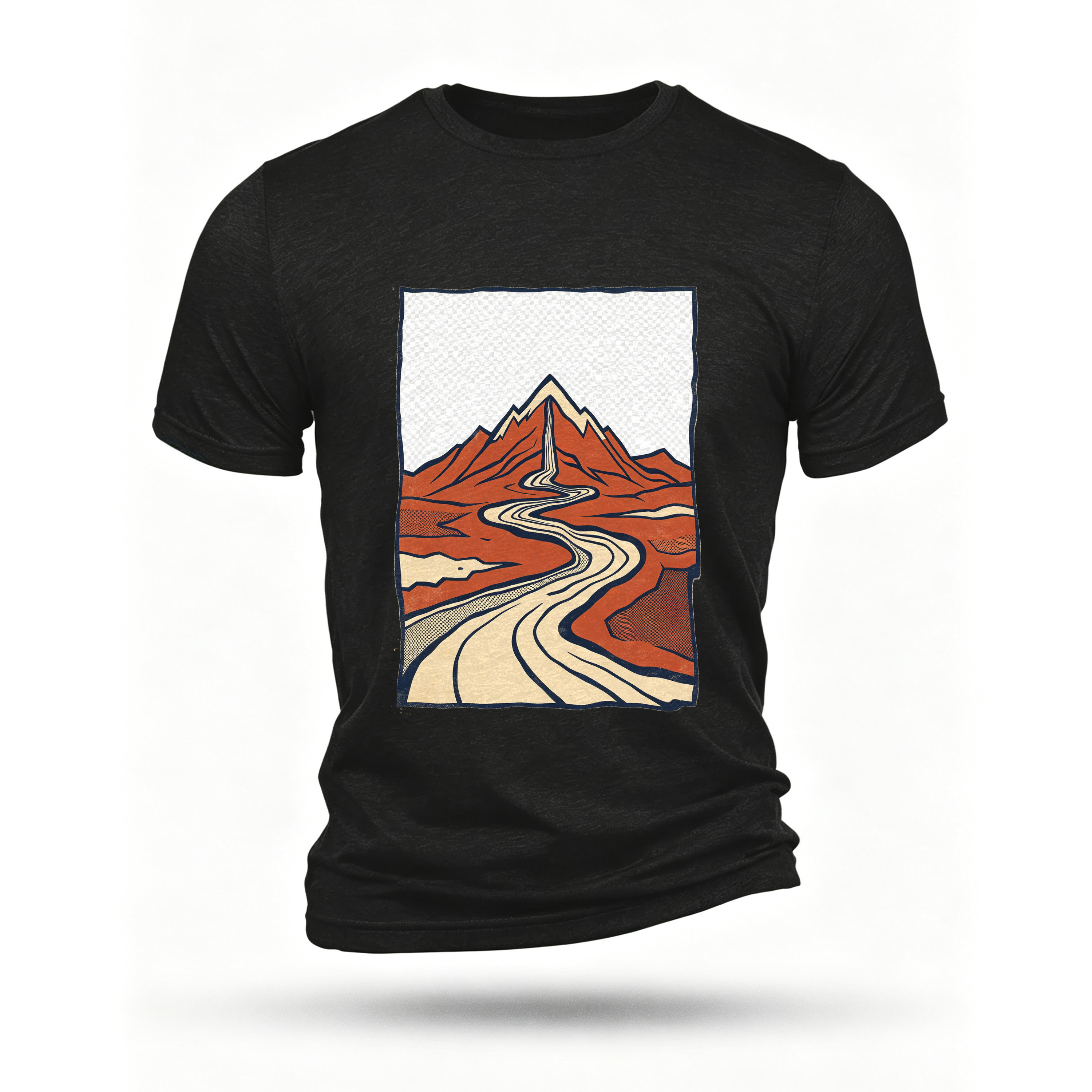 Black T-shirt, front print