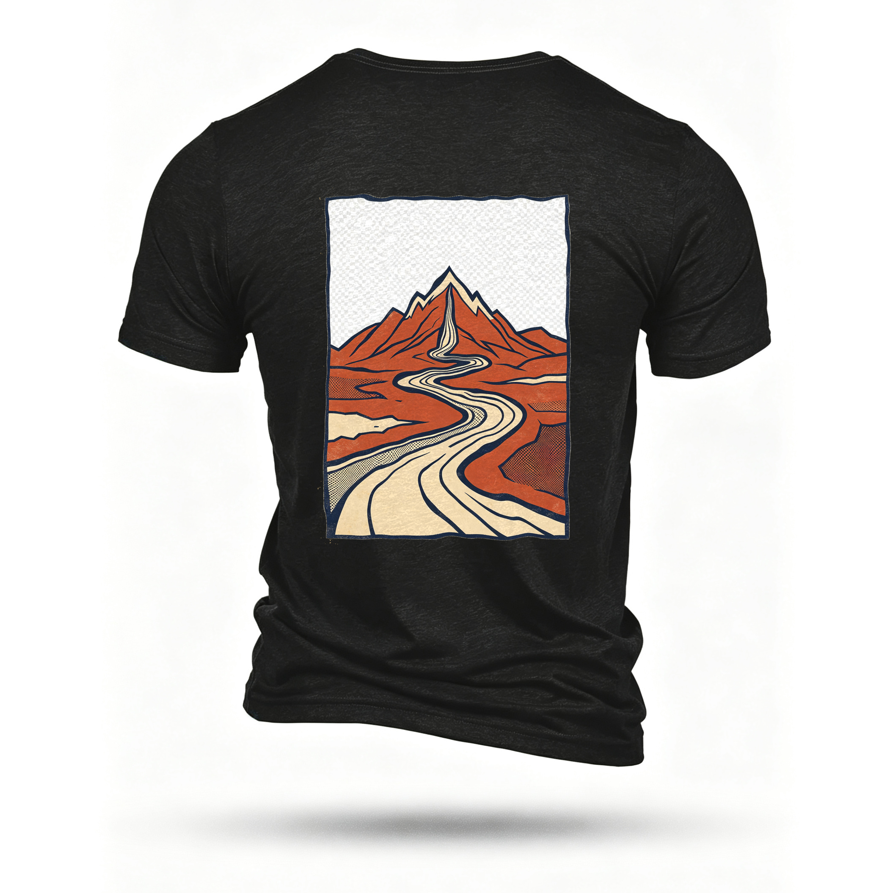 Black T-shirt, back print