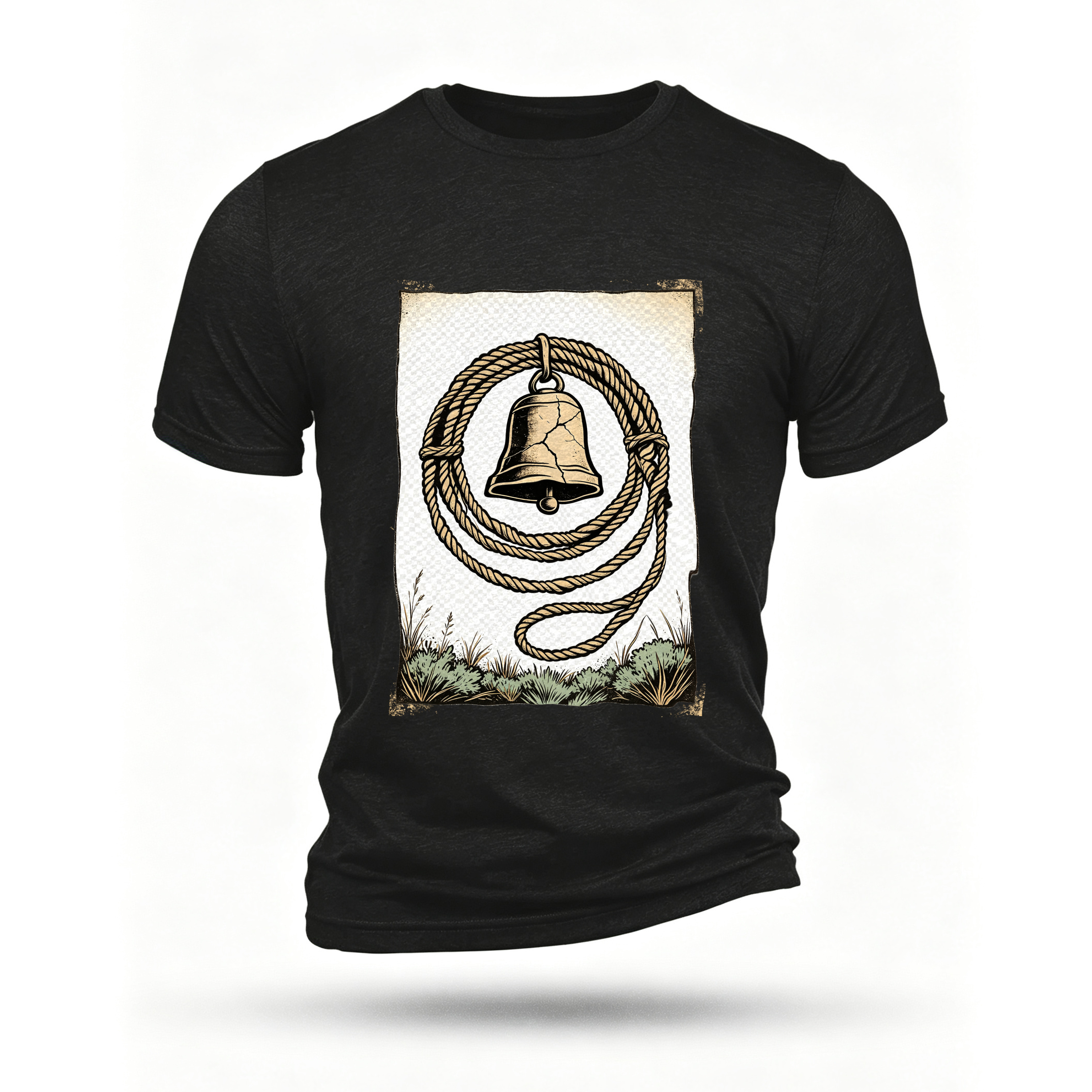 Black T-shirt, front print