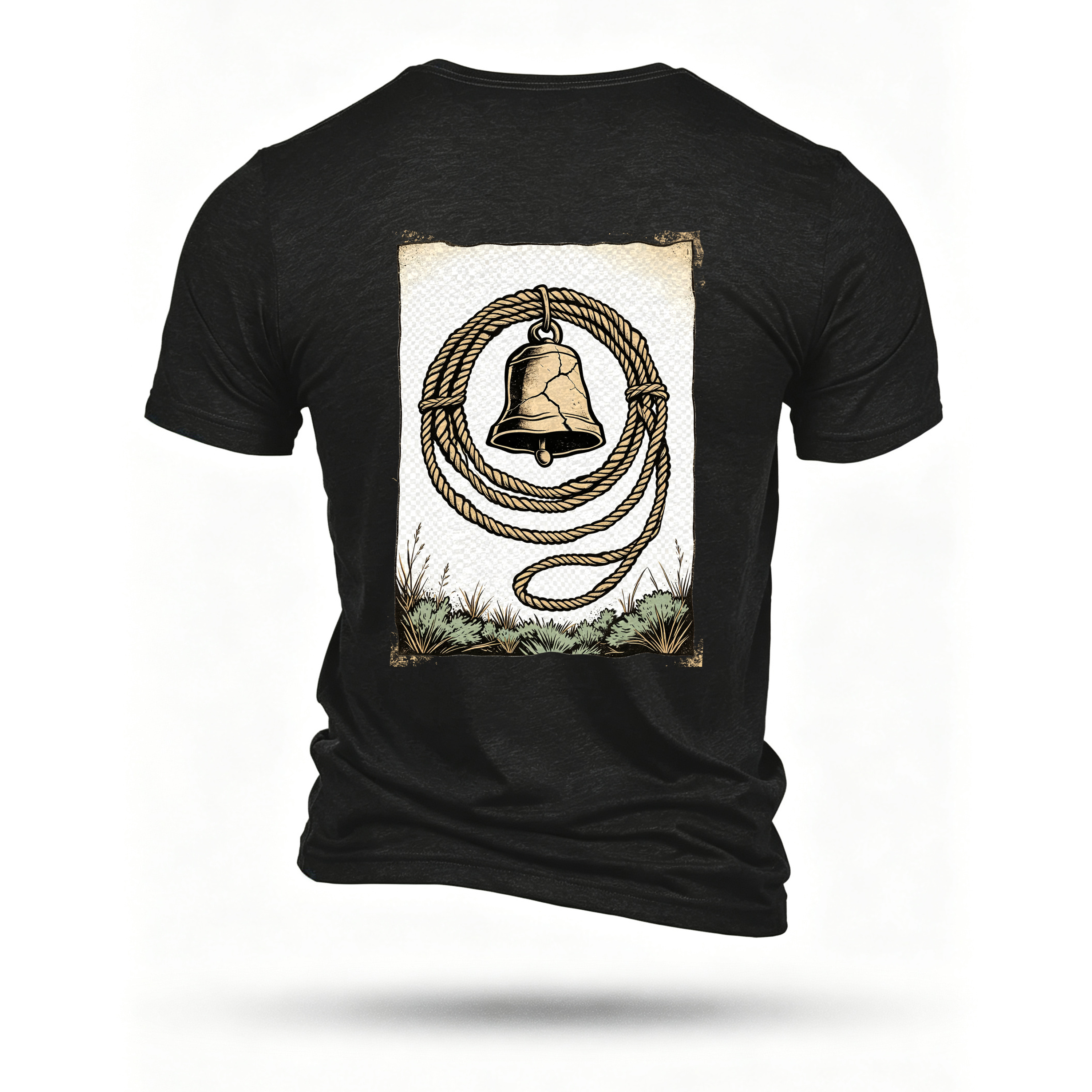 Black T-shirt, back print