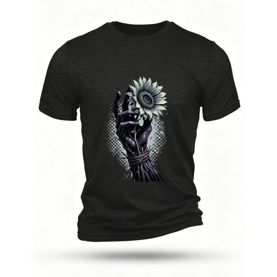 Black T-shirt, front print