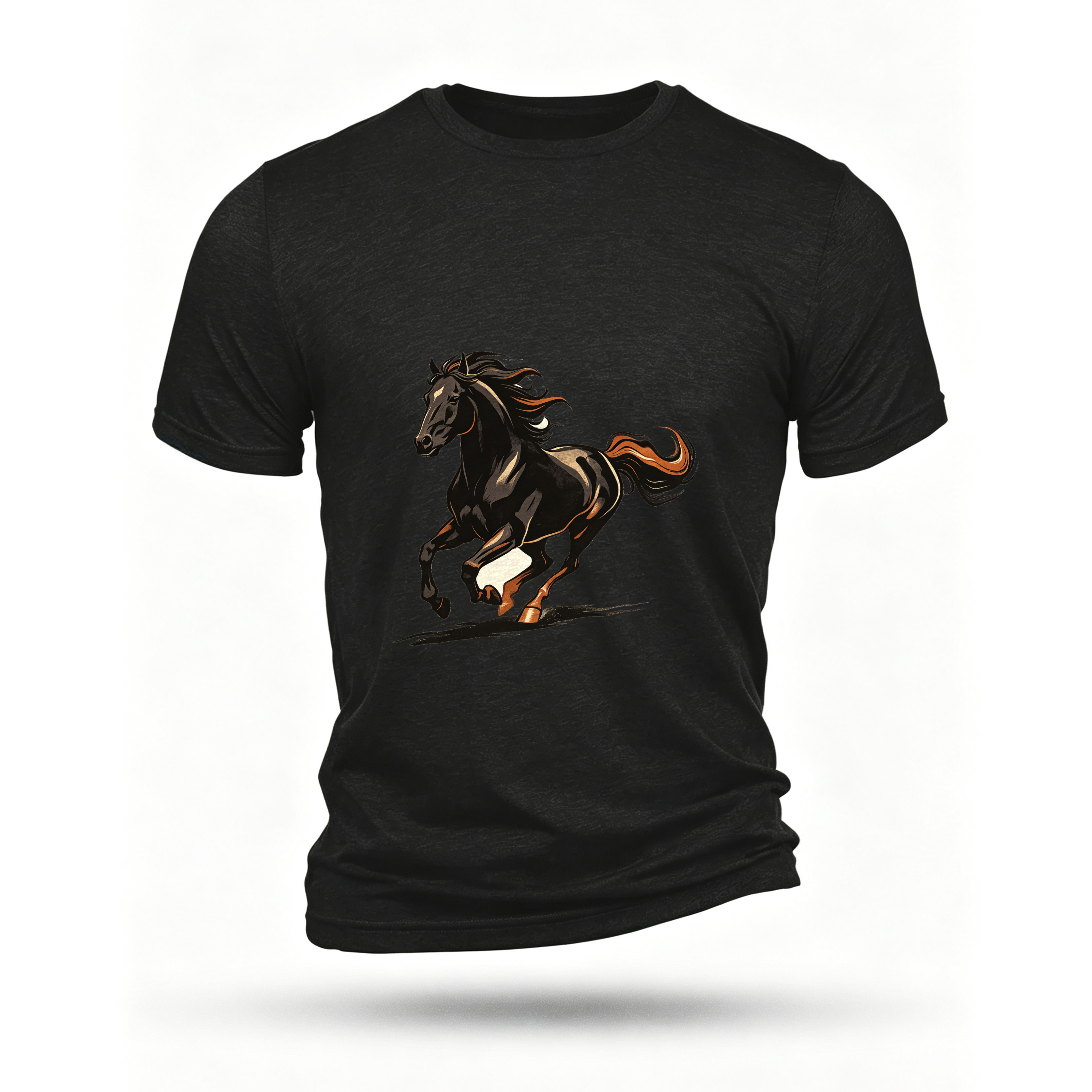 Black T-shirt, front print