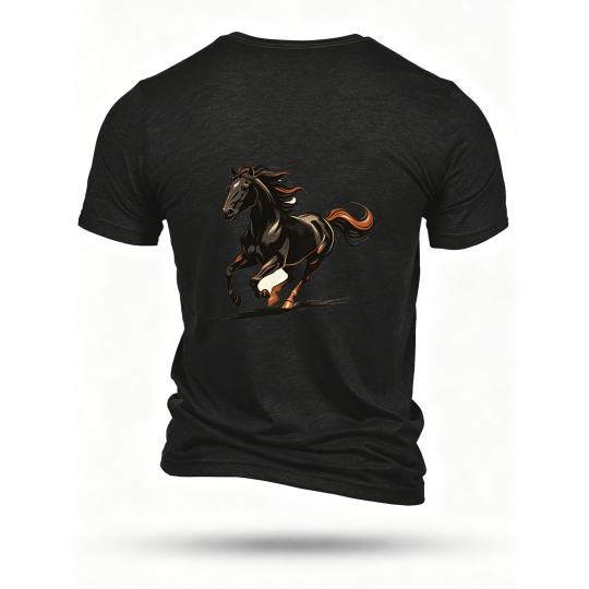 Black T-shirt, back print