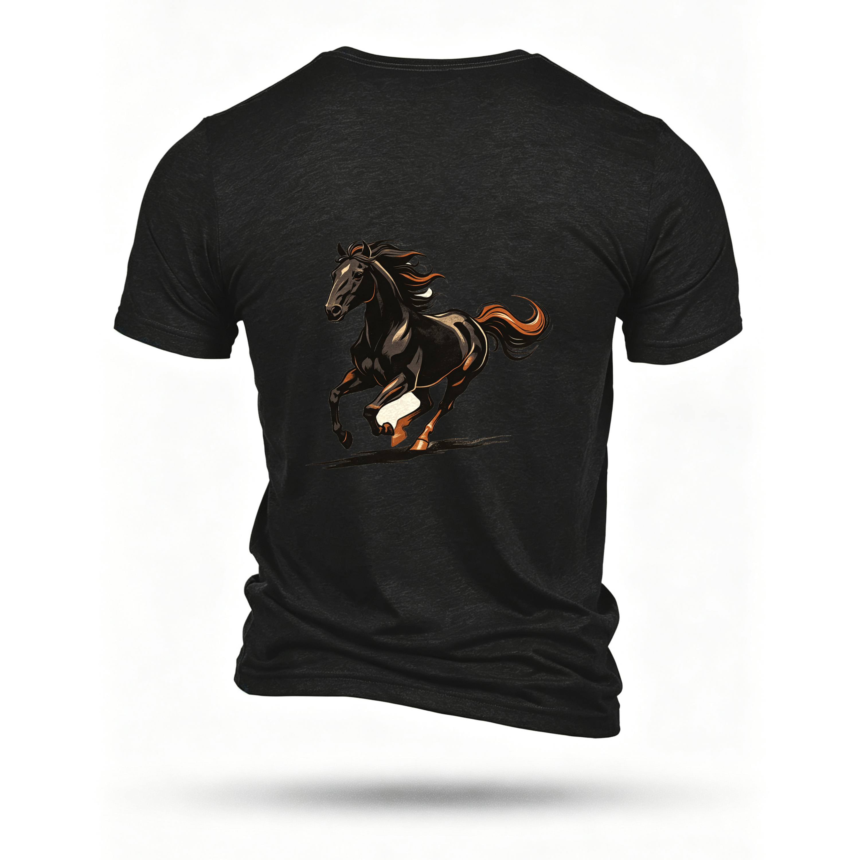 Black T-shirt, back print